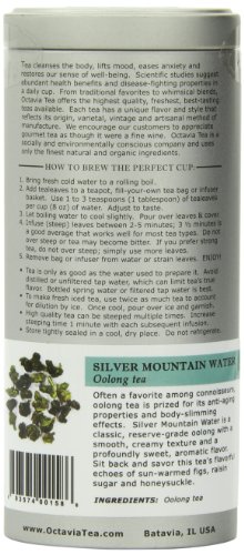 Octavia Tea Silver Mountain Water Oolong Tea, Loose Tea, 3.7-Ounce Tin