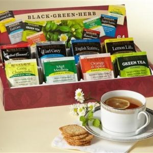 Bigelow Tea Company Products – Tea Tray Pack, 8 Assorted Teas, 64/BX – Sold as 1 BX – Tea tray pack includes eight tea bags each of Constant Comment, Earl Grey, English Teatime, Lemon Lift, Mint Medley, Orange and Spice, Cozy Chamomile and Green Tea. Tea bags are individually wrapped.