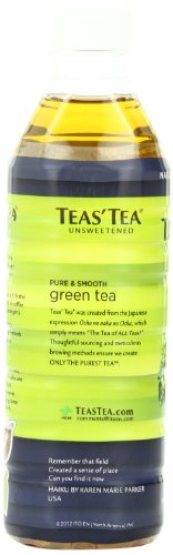 Teas’ Tea, Unsweetened Green Tea, 16.9 Ounce (Pack of 12)