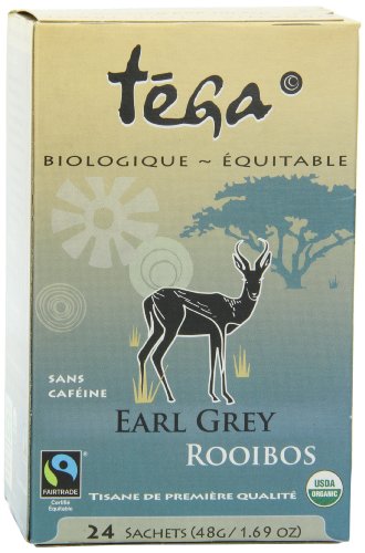 Tega Organic Earl Grey Rooibos, 24-Tea Bags, 1.69-Ounce (Pack of 6)