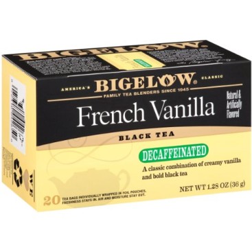 Bigelow Decaffeinated French Vanilla Tea, 20-Count Boxes (Pack of 6)