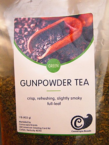 Gunpowder High Caffeine Loose Leaf Green Tea, Gunpowder Pin Head Rolled Green Tea, Great for Pre-Workout (1lb)