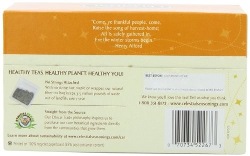 Celestial Seasonings Sweet Harvest Pumpkin Black Tea, 20-Tea Bags, 2.3oz.