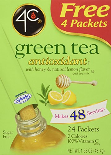 4C Totally Light Tea 2 Go Green Tea, Ice Tea Mix, Sugar Free, 20-Count Boxes (Pack of 3)