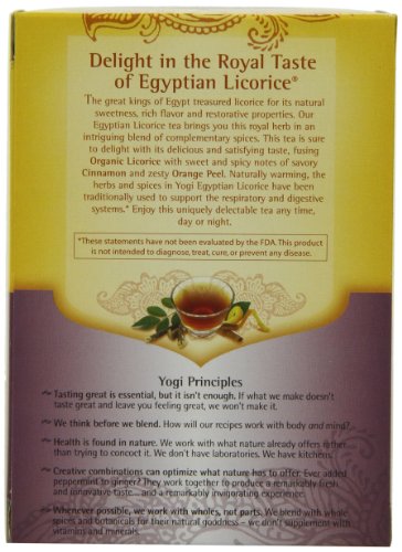 Yogi Egyptian Licorice Tea, 16 Tea Bags (Pack of 6)