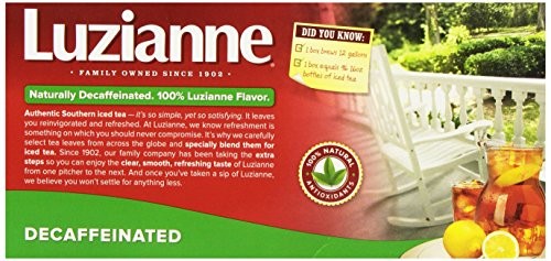 Luzianne Specially Blended for Iced Tea, Decaffeinated Family Sized, 48-Count Tea Bags