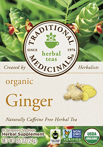Traditional Medicinals Organic Ginger Tea, 16 Tea Bags (Pack of 6)