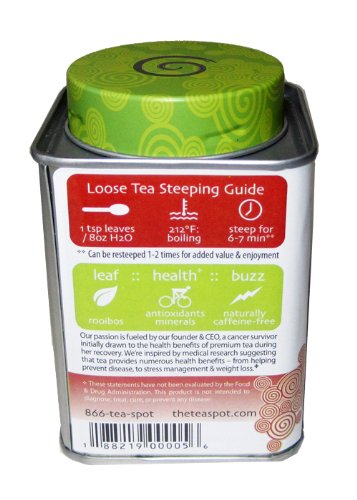 The TeaSpot Red Rocks, Rooibos Loose Leaf Tea With Vanilla & Almond Bits, 3.5-Ounce Tin