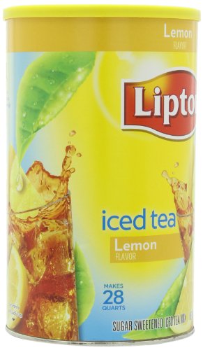 Lipton Iced Tea Sugar Sweetened Iced Tea Mix, Natural Lemon Flavor, 70.5 Ounce Containers (Pack of 2)