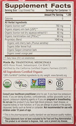 Traditional Medicinals Organic Throat Coat- Caffeine Free- 2 Pack (Total of 32 Tea Bags)