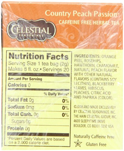 Celestial Seasonings Country Peach Passion Tea, 20 Count (Pack of 6)