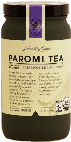 Paromi chamomile lavender super grade rooibos tea, caffeine free, 15-sachets