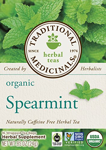 Traditional Medicinals Organic Spearmint Tea, 16 Tea Bags (Pack of 6)