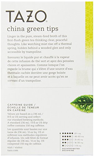 Tazo China Green Tips  Filter Bag Tea, 24-Count Packages (Pack of 6)