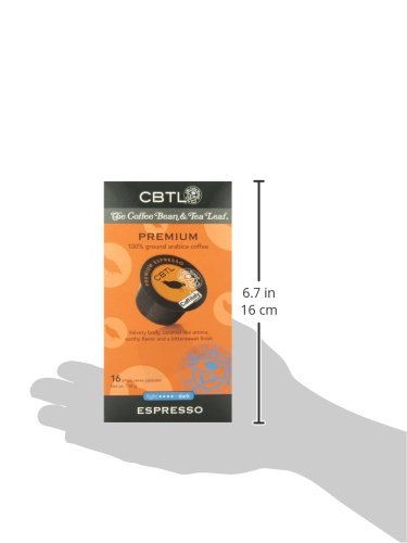 CBTL Premium Espresso Capsules By The Coffee Bean & Tea Leaf, 16-Count Box