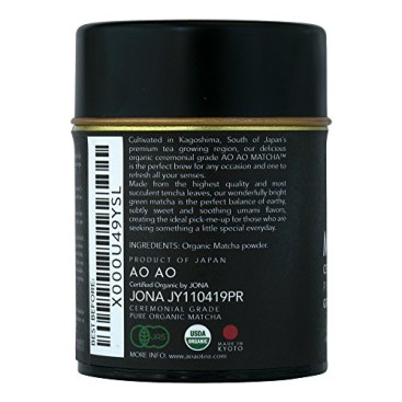 AO AO TEA – Matcha Green Tea Powder – Ceremonial Grade 1oz / 30g – Beautiful Quality and Delicious Flavor! All Natural Energy Boost! – USDA Certified Organic – Product of Japan