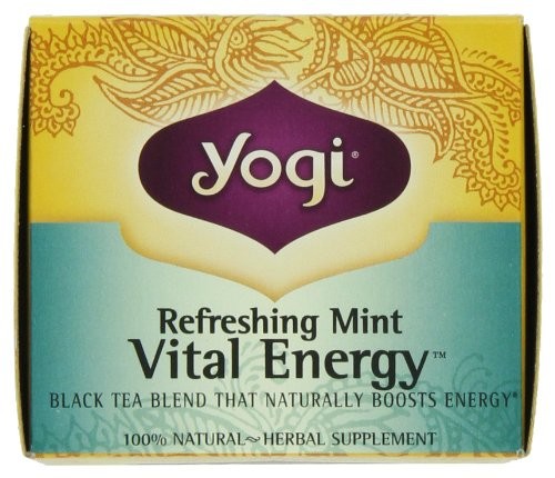 Yogi Refreshing Mint Vital Energy Tea, 16 Tea Bags (Pack of 6)