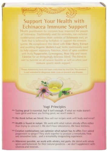 Yogi Echinacea Immune Support Tea, 16 Tea Bags (Pack of 6)