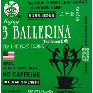 Diet Tea for Men and Women 30 Tea Bags, Three Ballerina