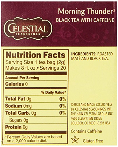 Celestial Seasonings Morning Thunder Tea, 20 Count (Pack of 6)