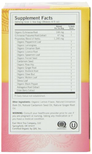 Yogi Echinacea Immune Support Tea, 16 Tea Bags (Pack of 6)