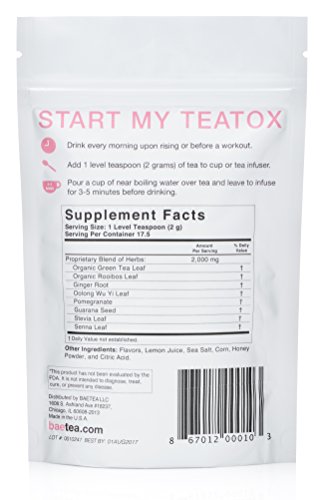 Baetea Weight Loss Tea: Detox, Body Cleanse, Reduce Bloating, & Appetite Suppressant, 14 Day Teatox, with Potent Traditional Organic Herbs, Ultimate Way to Calm and Cleanse Your Body