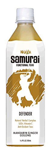 Noyu Teas Samurai Defender Mandarin Ginger Oolong Tea, 16.9-Ounce Bottles (Pack of 12)