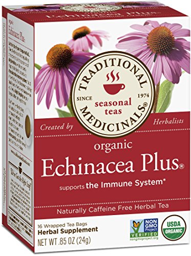 Traditional Medicinals Organic Echinacea Plus Tea, 16 Tea Bags (Pack of 6)