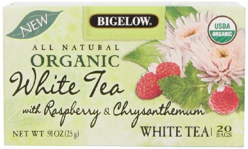 Bigelow Organic White Tea with Raspberry & Chrysanthemum, 0.91 Ounce Box