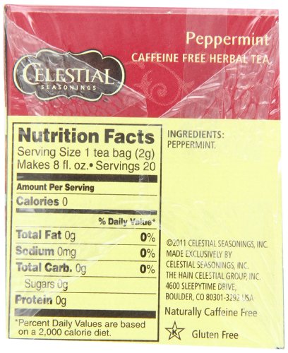 Celestial Seasonings Peppermint Tea, 20 Count (Pack of 6)