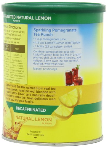 Lipton Iced Tea Mix, Decaffeinated Lemon Sweetened (1 lbs 9.1 ounces) (Pack of 3)