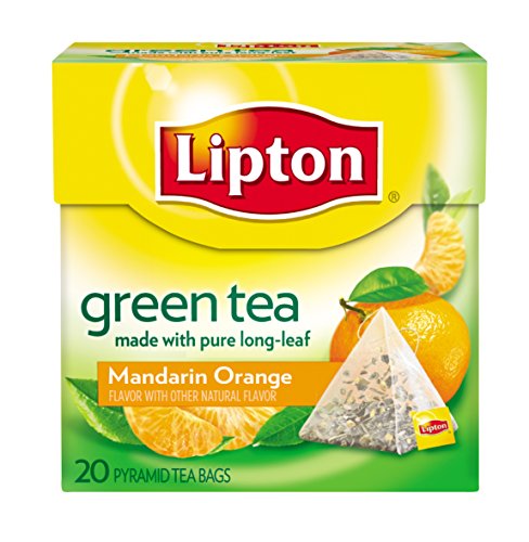 Lipton Green Tea, Mandarin Orange, Premium Pyramid, 20 Count Box
