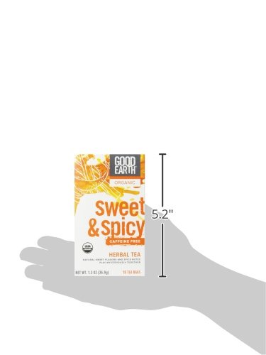 Good Earth Organic Sweet & Spicy Caffeine Free Herbal Tea, 18 Tea Bags (Pack of 6)