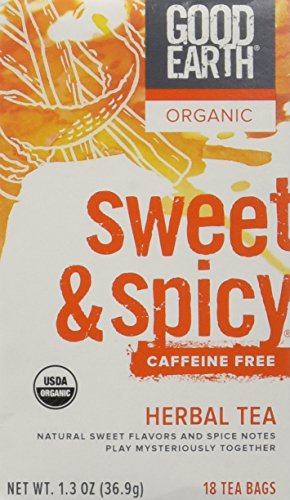 Good Earth Organic Sweet & Spicy Caffeine Free Herbal Tea, 18 Tea Bags (Pack of 4)