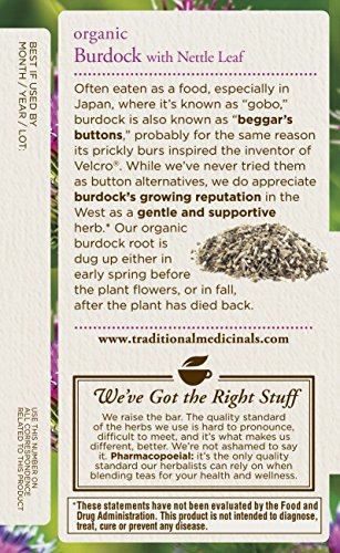 Traditional Medicinals Organic Burdock with Nettle Leaf Tea, 16 Tea Bags