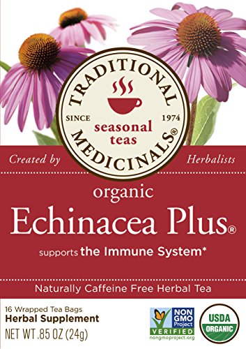 Traditional Medicinals Organic Echinacea Plus Tea, 16 Tea Bags (Pack of 6)