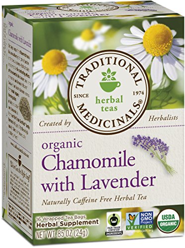 Traditional Medicinals Organic Chamomile with Lavender Tea, 16 Tea Bags (Pack of 6)