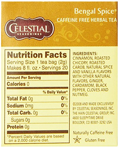 Celestial Seasonings Bengal Spice Tea, 20 Count (Pack of 6)