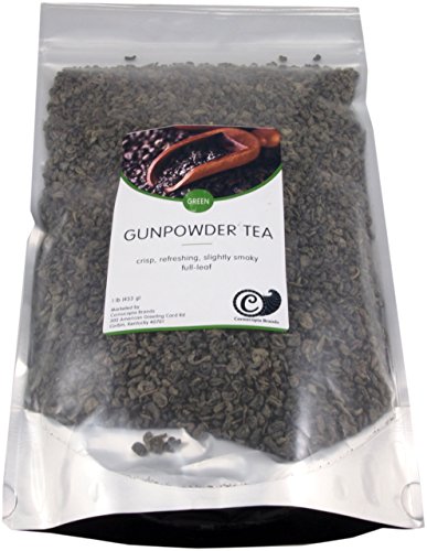 Gunpowder High Caffeine Loose Leaf Green Tea, Gunpowder Pin Head Rolled Green Tea, Great for Pre-Workout (1lb)