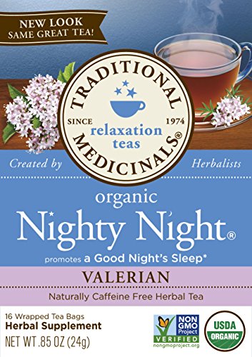 Traditional Medicinals Organic Nighty Night Valerian Tea, 16 Tea Bags