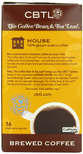 CBTL House Brew Coffee Capsules By The Coffee Bean & Tea Leaf, 16-Count Box