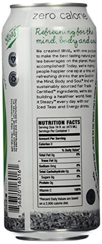 Steaz Zero Calorie Iced Green Tea, Goji Blackberry, 16 Ounce (Pack of 12)