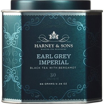 Harney and Sons Earl Grey Imperial, Flavored Black 30 Sachets per Tin