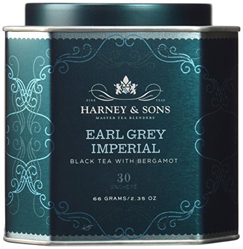 Harney and Sons Earl Grey Imperial, Flavored Black 30 Sachets per Tin