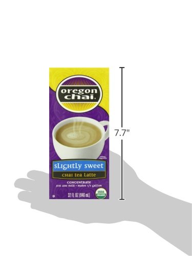 Oregon Chai Slightly Sweet Chai Tea Latte Concentrate, 32-Ounce Boxes (Pack of 6)