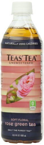 Teas’ Tea, Unsweetened Rose Green Tea, 16.9 Ounce (Pack of 12)