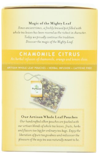 Mighty Leaf Tea Chamomile Citrus, 15-Count Whole Leaf Pouches (Pack of 3)