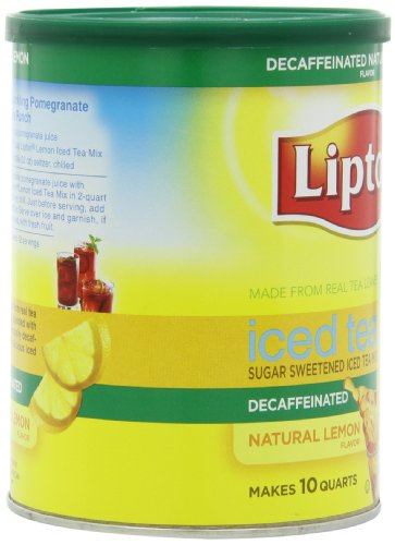 Lipton Iced Tea Mix, Decaffeinated Lemon Sweetened (1 lbs 9.1 ounces) (Pack of 3)