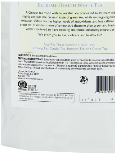 Extreme Health USA Extreme Health’s Organic White Tea, Total Health Loose Leaf Tea, 4-Ounce Pouches (Pack of 2)