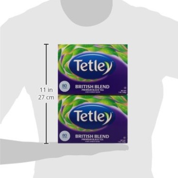 Tetley British Blend Premium Black, 80-Count Tea Bags, 7 Ounce, (Pack of 6)